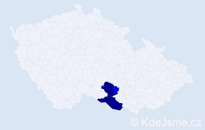 Příjmení: 'Preklová', počet výskytů 5 v celé ČR
