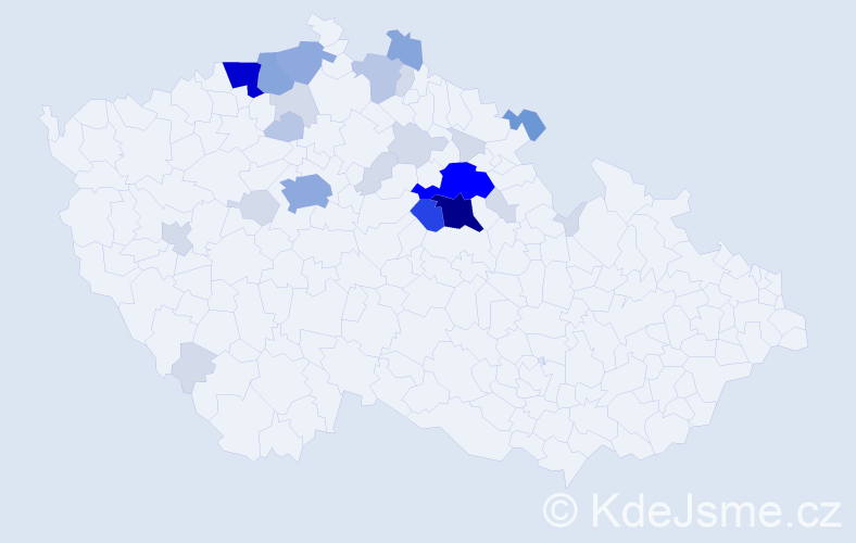 Příjmení: 'Panchartková', počet výskytů 90 v celé ČR