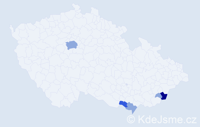 Příjmení: 'Barcůch', počet výskytů 11 v celé ČR
