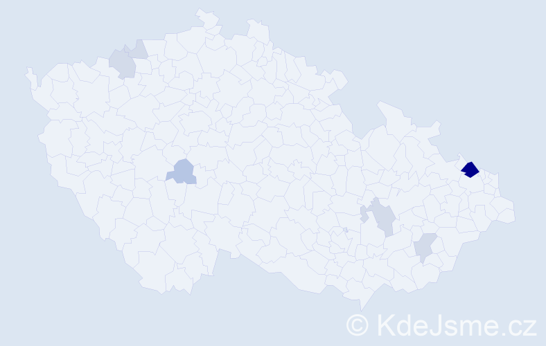Příjmení: 'Cigan', počet výskytů 23 v celé ČR