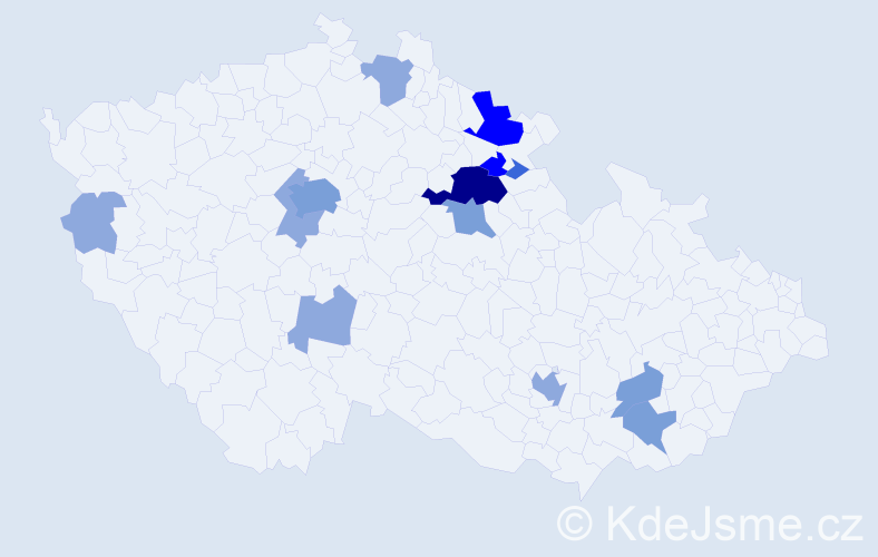 Příjmení: 'Vyhlídová', počet výskytů 34 v celé ČR