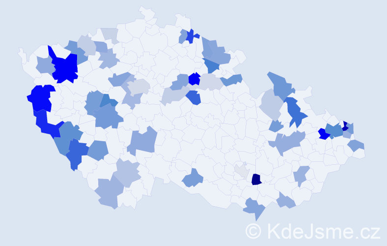 Příjmení: 'Rišková', počet výskytů 122 v celé ČR