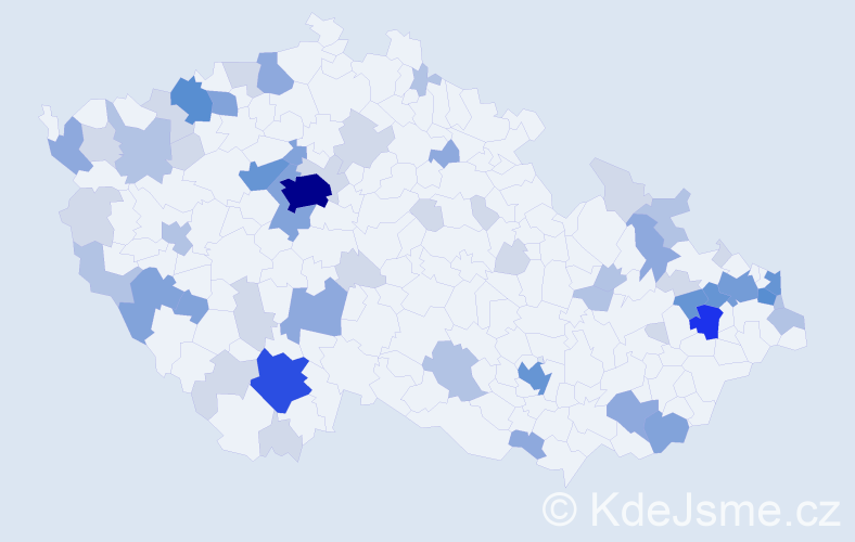 Příjmení: 'Ďuricová', počet výskytů 169 v celé ČR
