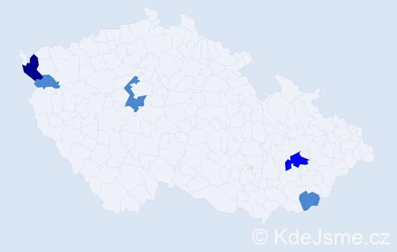 Příjmení: 'Hulvák', počet výskytů 8 v celé ČR