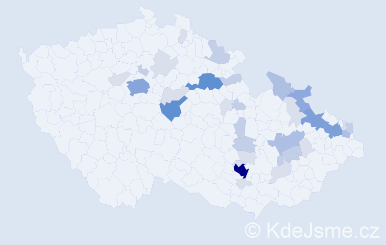 Příjmení: 'Reznerová', počet výskytů 100 v celé ČR