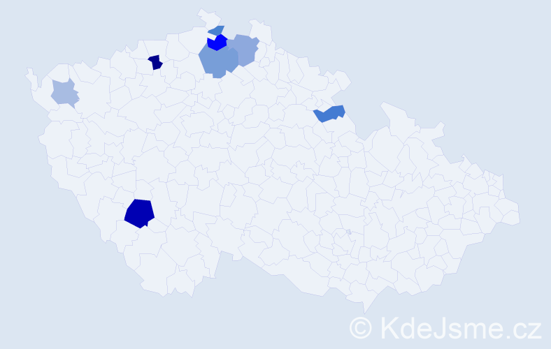 Příjmení: 'Veitsová', počet výskytů 15 v celé ČR