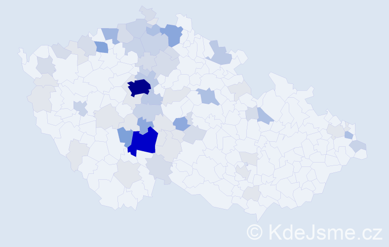 Příjmení: 'Kroužková', počet výskytů 212 v celé ČR
