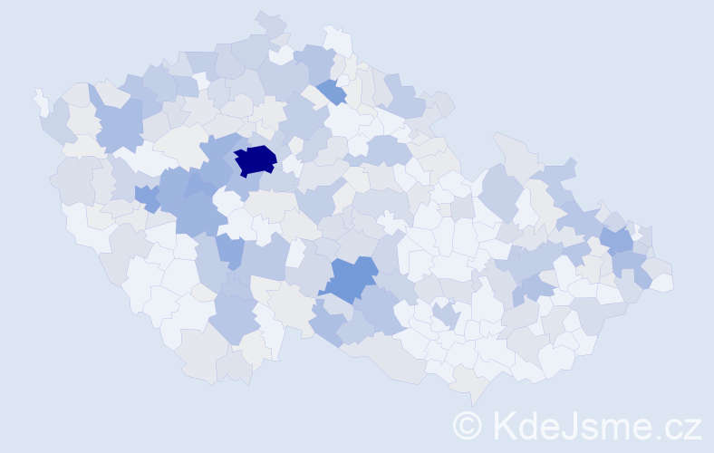 Příjmení: 'Anděl', počet výskytů 1213 v celé ČR