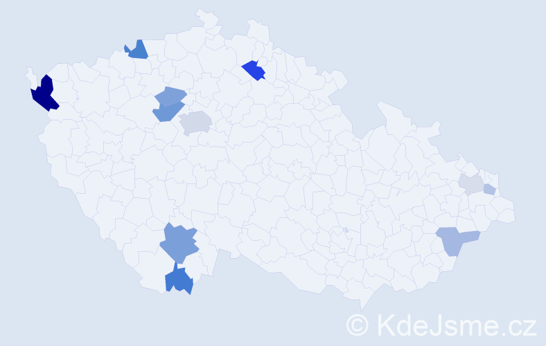 Příjmení: 'Berecová', počet výskytů 24 v celé ČR