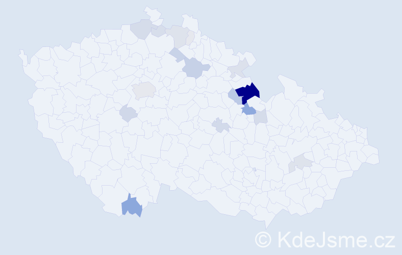 Příjmení: 'Ešpandrová', počet výskytů 64 v celé ČR