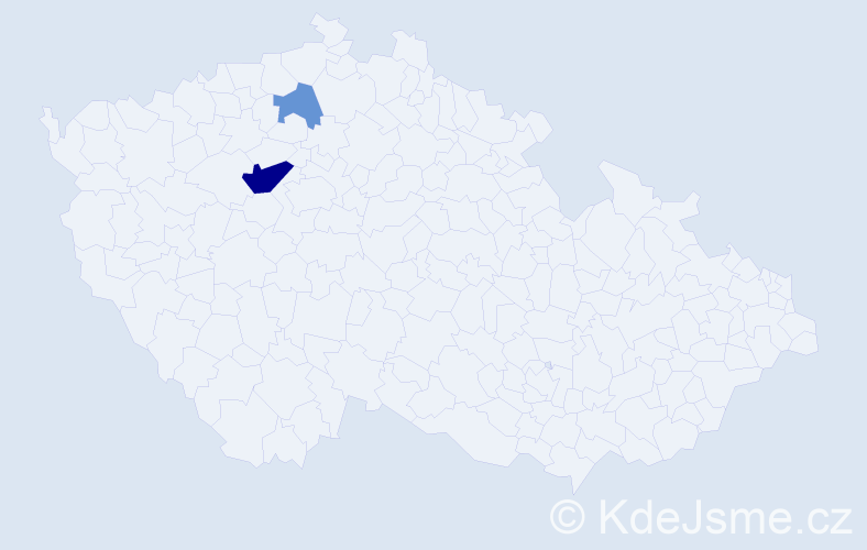 Příjmení: 'Koristeková', počet výskytů 5 v celé ČR