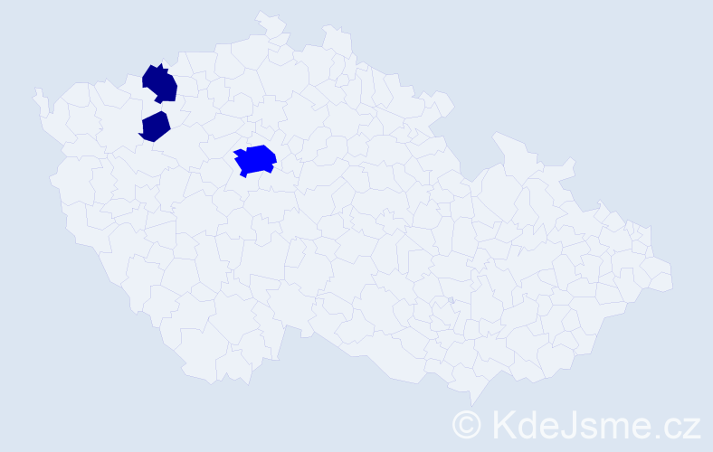 Příjmení: 'Hájevská', počet výskytů 8 v celé ČR