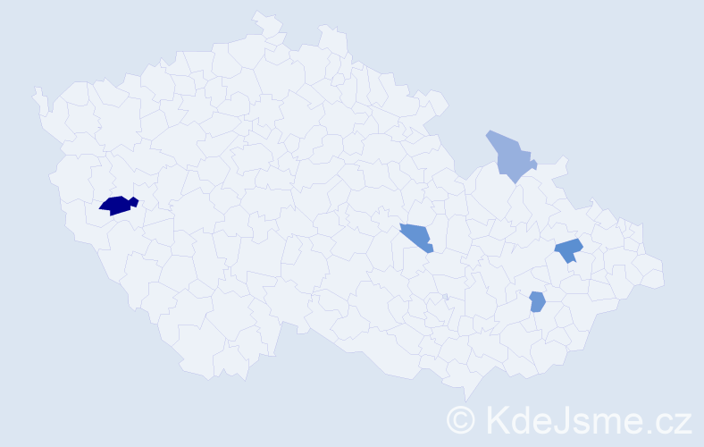 Příjmení: 'Klezl', počet výskytů 7 v celé ČR