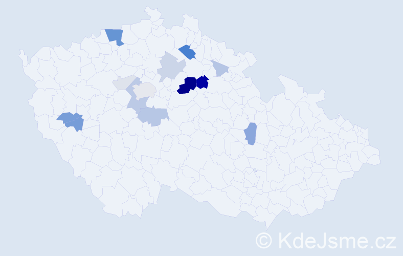 Příjmení: 'Kukaň', počet výskytů 48 v celé ČR