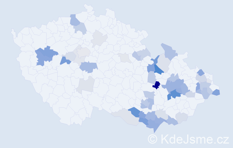 Příjmení: 'Šmidová', počet výskytů 126 v celé ČR