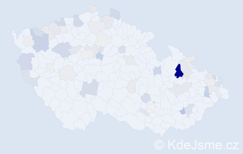 Příjmení: 'Mihál', počet výskytů 128 v celé ČR