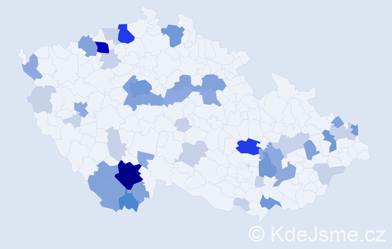 Příjmení: 'Malovcová', počet výskytů 131 v celé ČR