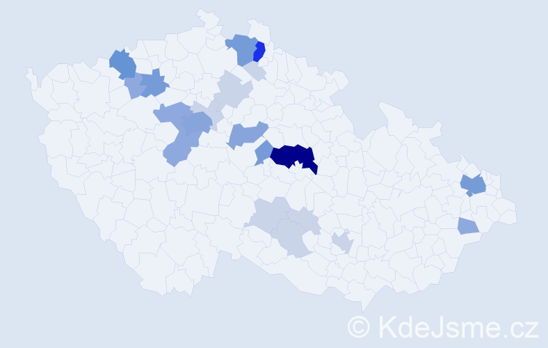 Příjmení: 'Cyprián', počet výskytů 66 v celé ČR