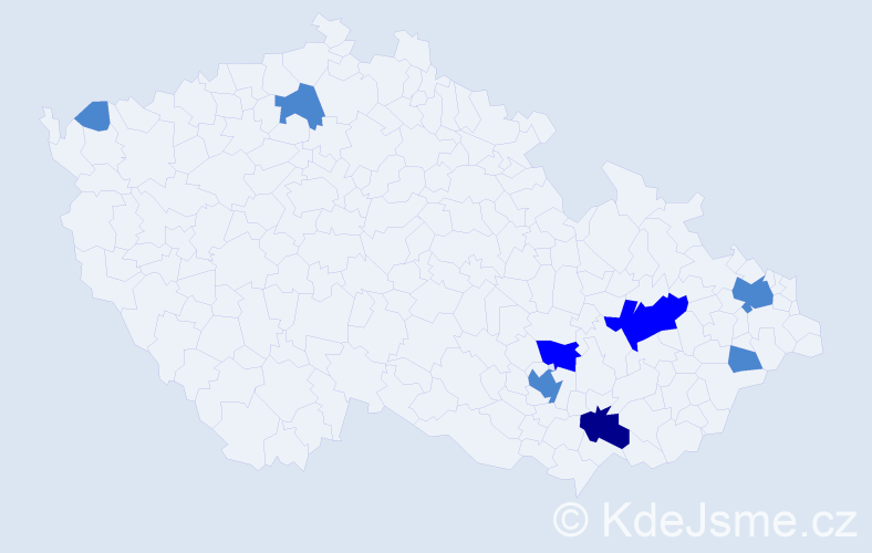 Příjmení: 'Kobida', počet výskytů 12 v celé ČR
