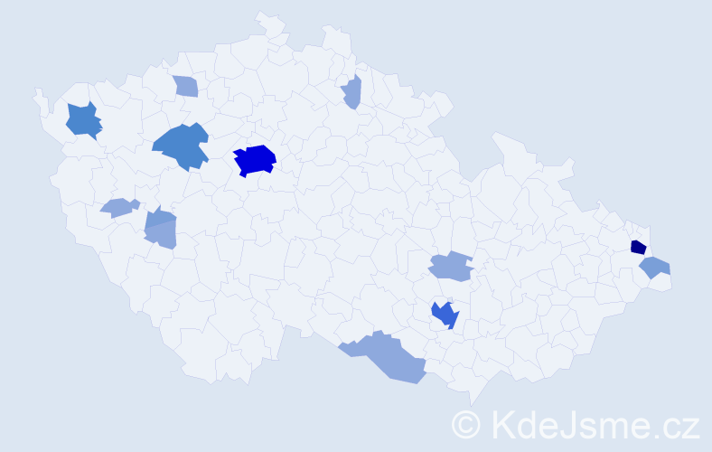 Příjmení: 'Baur', počet výskytů 33 v celé ČR