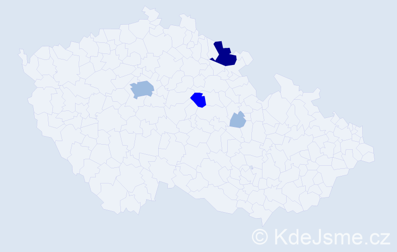 Příjmení: 'Bechyňková', počet výskytů 9 v celé ČR