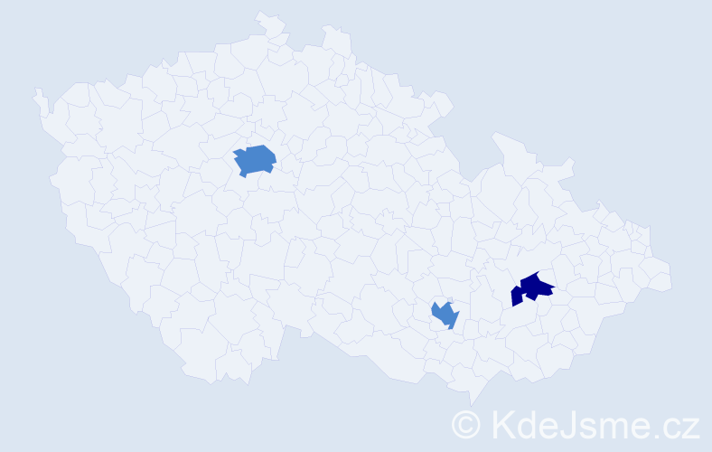 Příjmení: 'Piga', počet výskytů 5 v celé ČR