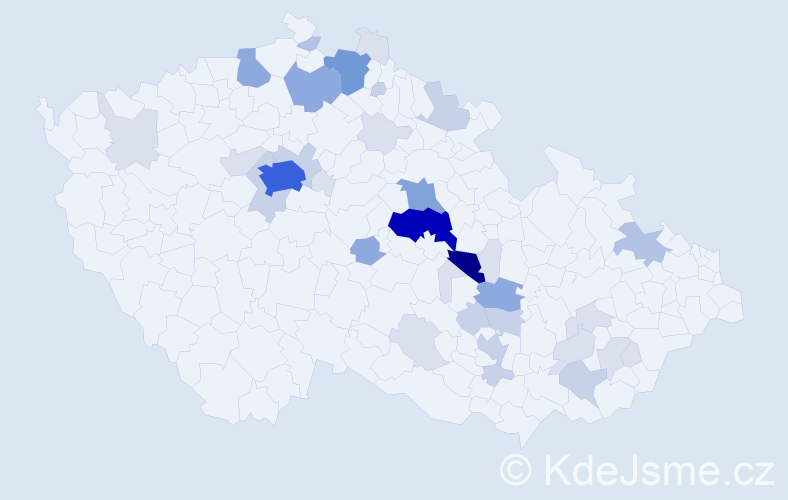 Příjmení: 'Brokl', počet výskytů 126 v celé ČR