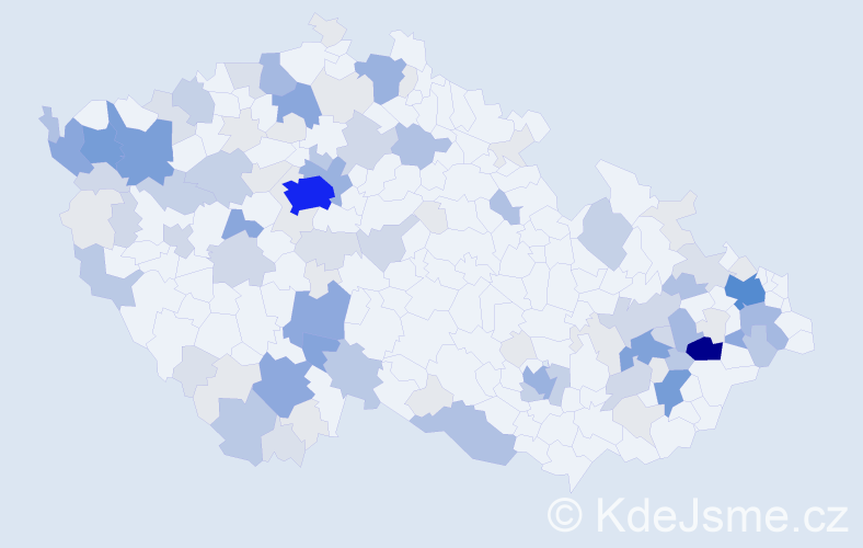 Příjmení: 'Kundrát', počet výskytů 406 v celé ČR