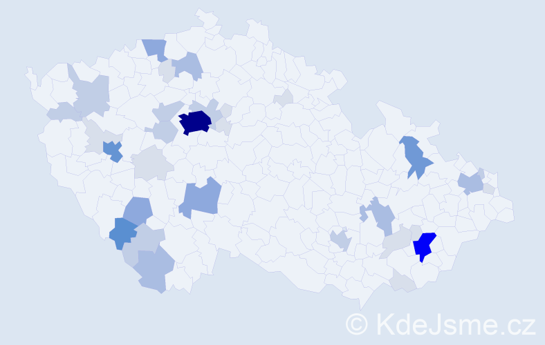 Příjmení: 'Batík', počet výskytů 112 v celé ČR