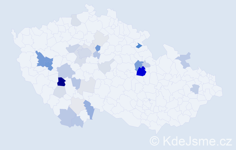 Příjmení: 'Krýdová', počet výskytů 97 v celé ČR
