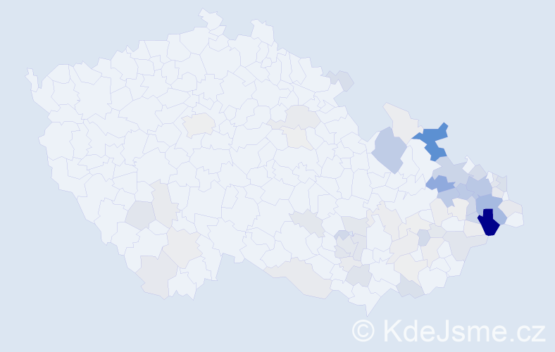 Příjmení: 'Kurečková', počet výskytů 329 v celé ČR