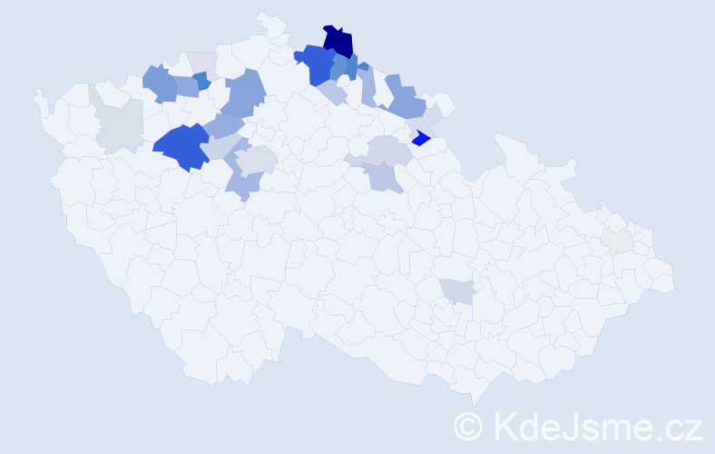 Příjmení: 'Linke', počet výskytů 97 v celé ČR