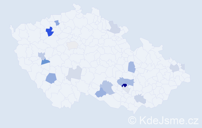 Příjmení: 'Šípka', počet výskytů 34 v celé ČR