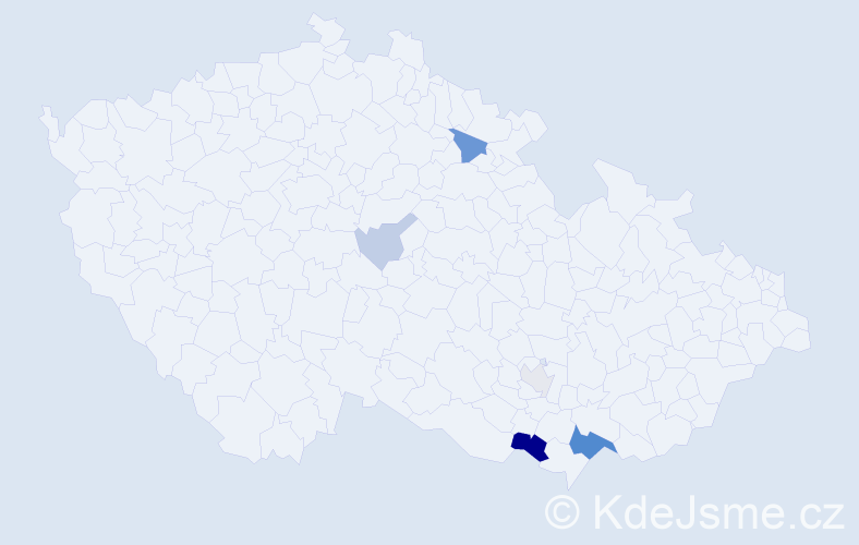 Příjmení: 'Lelka', počet výskytů 14 v celé ČR