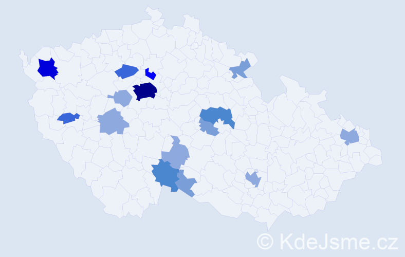 Příjmení: 'Nosil', počet výskytů 43 v celé ČR