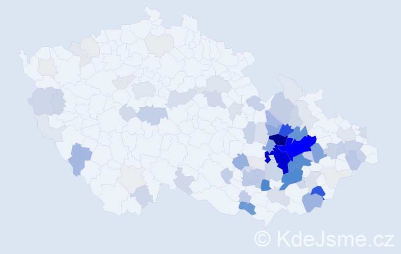 Příjmení: 'Nakládal', počet výskytů 386 v celé ČR