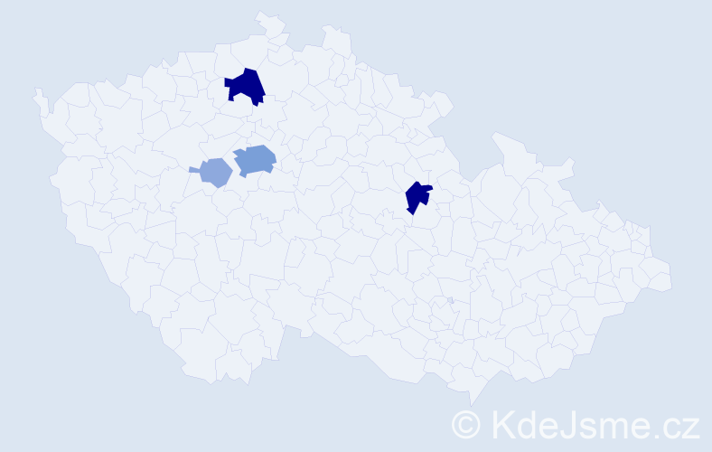 Příjmení: 'Vera', počet výskytů 17 v celé ČR