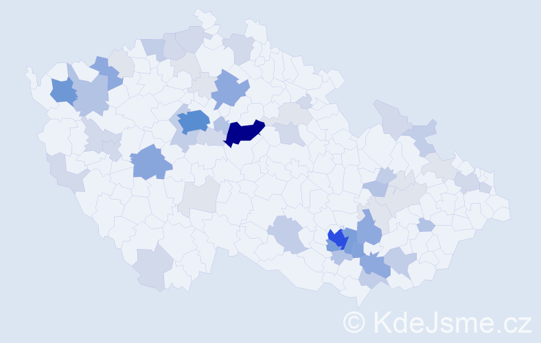 Příjmení: 'Čáslava', počet výskytů 201 v celé ČR