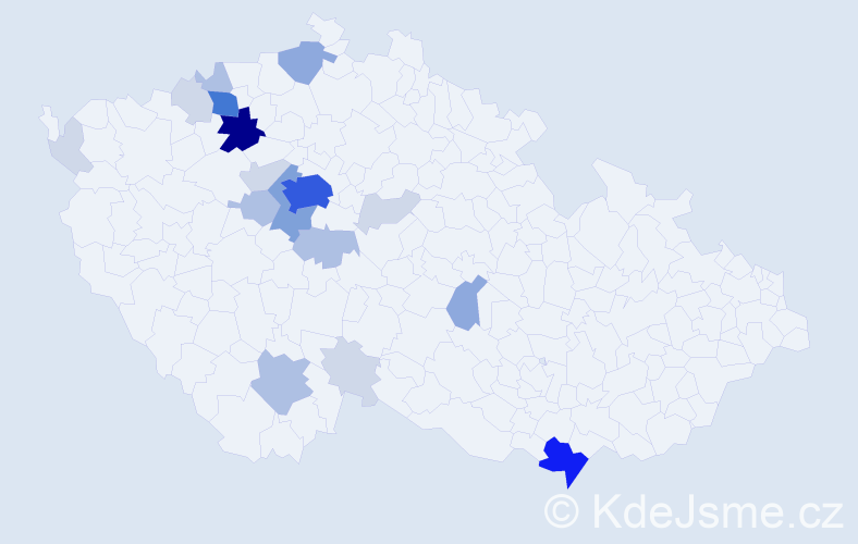 Příjmení: 'Sem', počet výskytů 66 v celé ČR