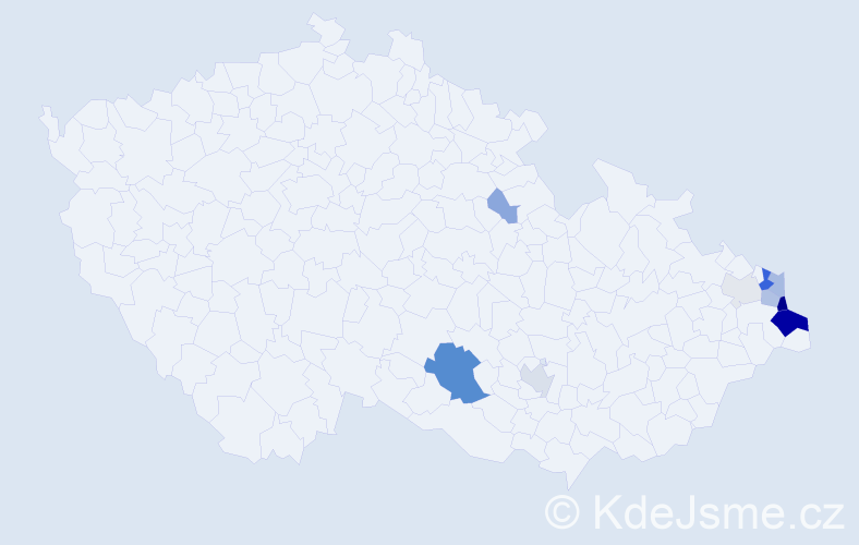 Příjmení: 'Kobiela', počet výskytů 34 v celé ČR