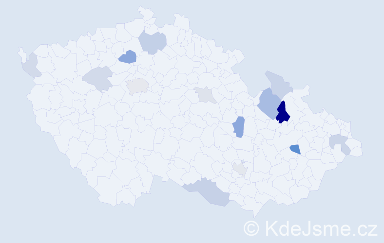 Příjmení: 'Galaš', počet výskytů 31 v celé ČR