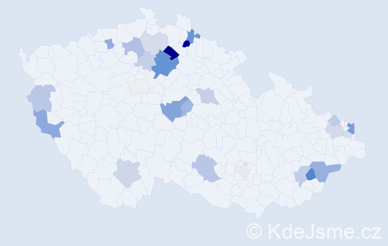 Příjmení: 'Mucska', počet výskytů 54 v celé ČR