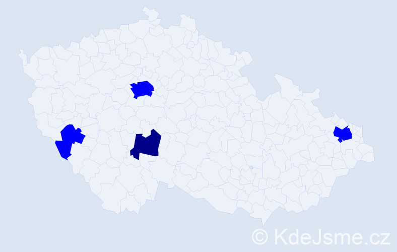 Příjmení: 'Bošňák', počet výskytů 5 v celé ČR