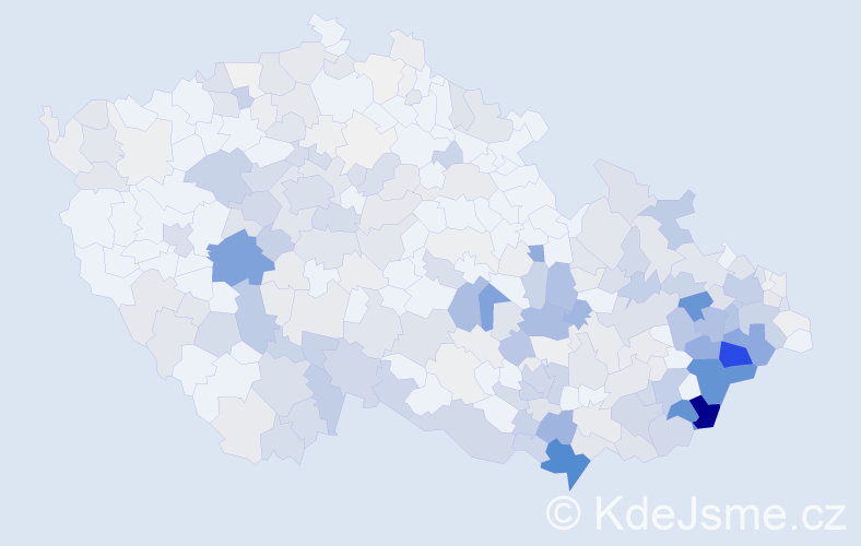 Příjmení: 'Trčka', počet výskytů 1277 v celé ČR