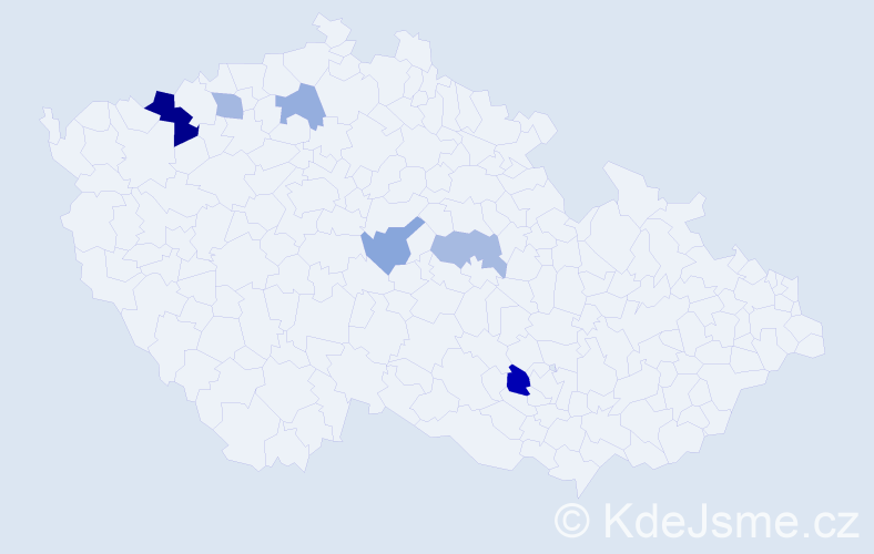 Příjmení: 'Filingr', počet výskytů 10 v celé ČR