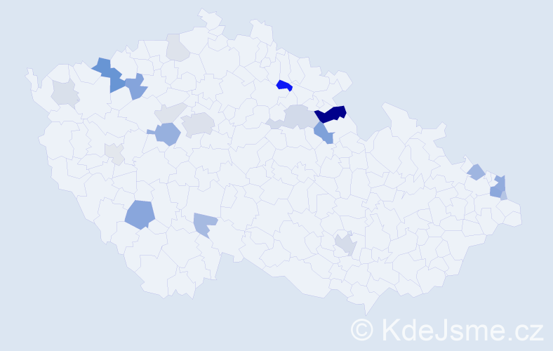 Příjmení: 'Senková', počet výskytů 56 v celé ČR