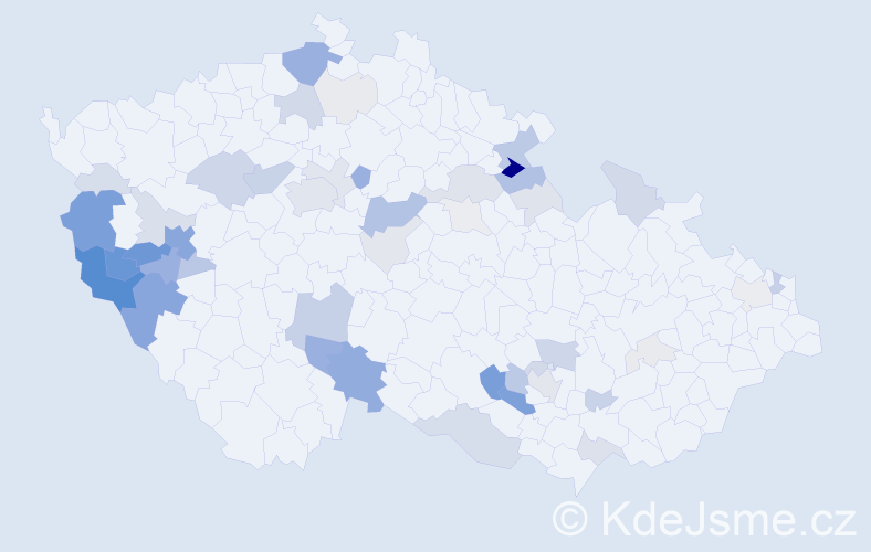 Příjmení: 'Rejthar', počet výskytů 193 v celé ČR