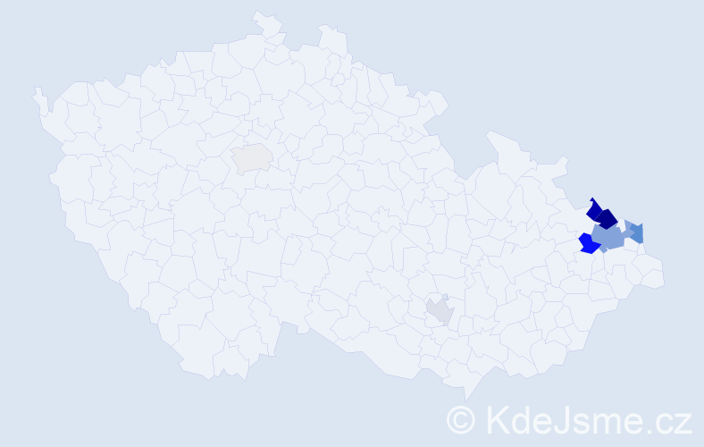 Příjmení: 'Krőmerová', počet výskytů 19 v celé ČR