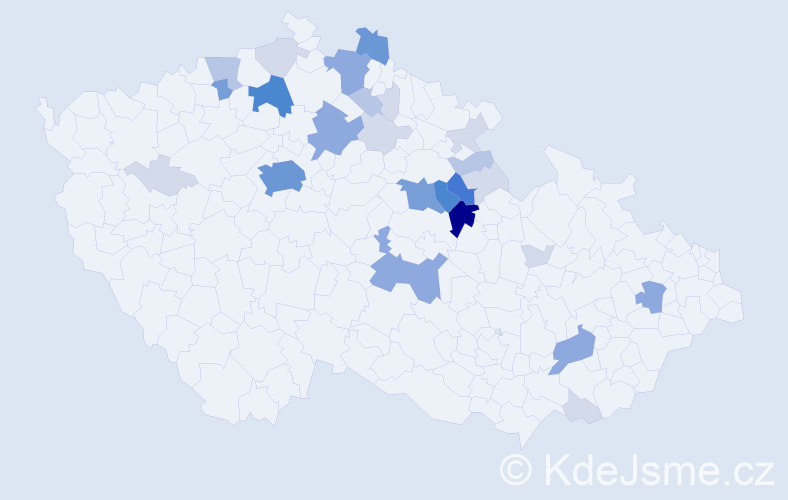Příjmení: 'Prudič', počet výskytů 96 v celé ČR