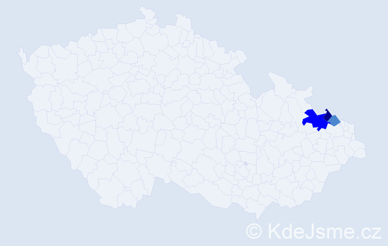 Příjmení: 'Hennhoferová', počet výskytů 9 v celé ČR